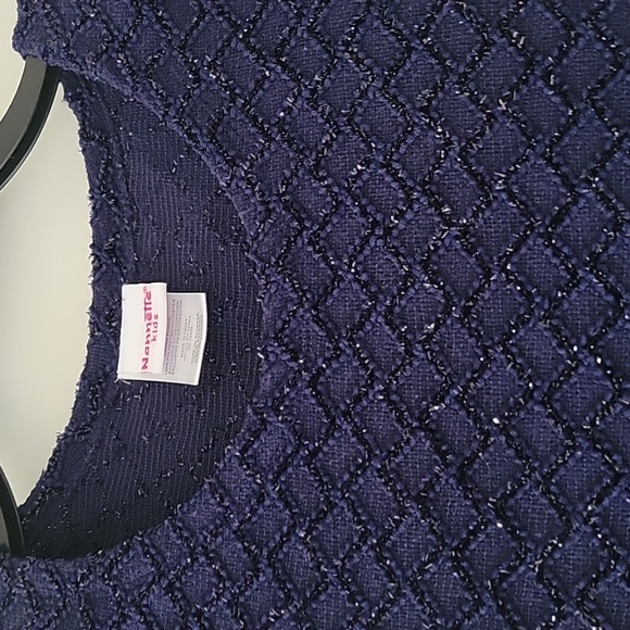 Nanette Kids Navy Blue & Gold Ruffle Tier Dress - Picture 4 of 6